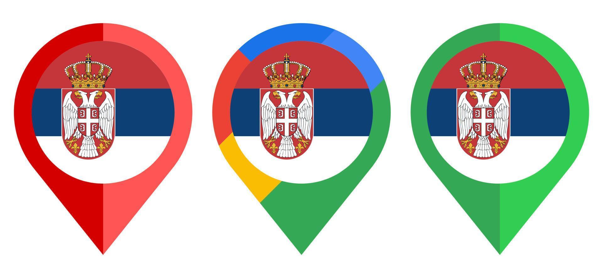 flat map marker icon with serbia flag isolated on white background vector