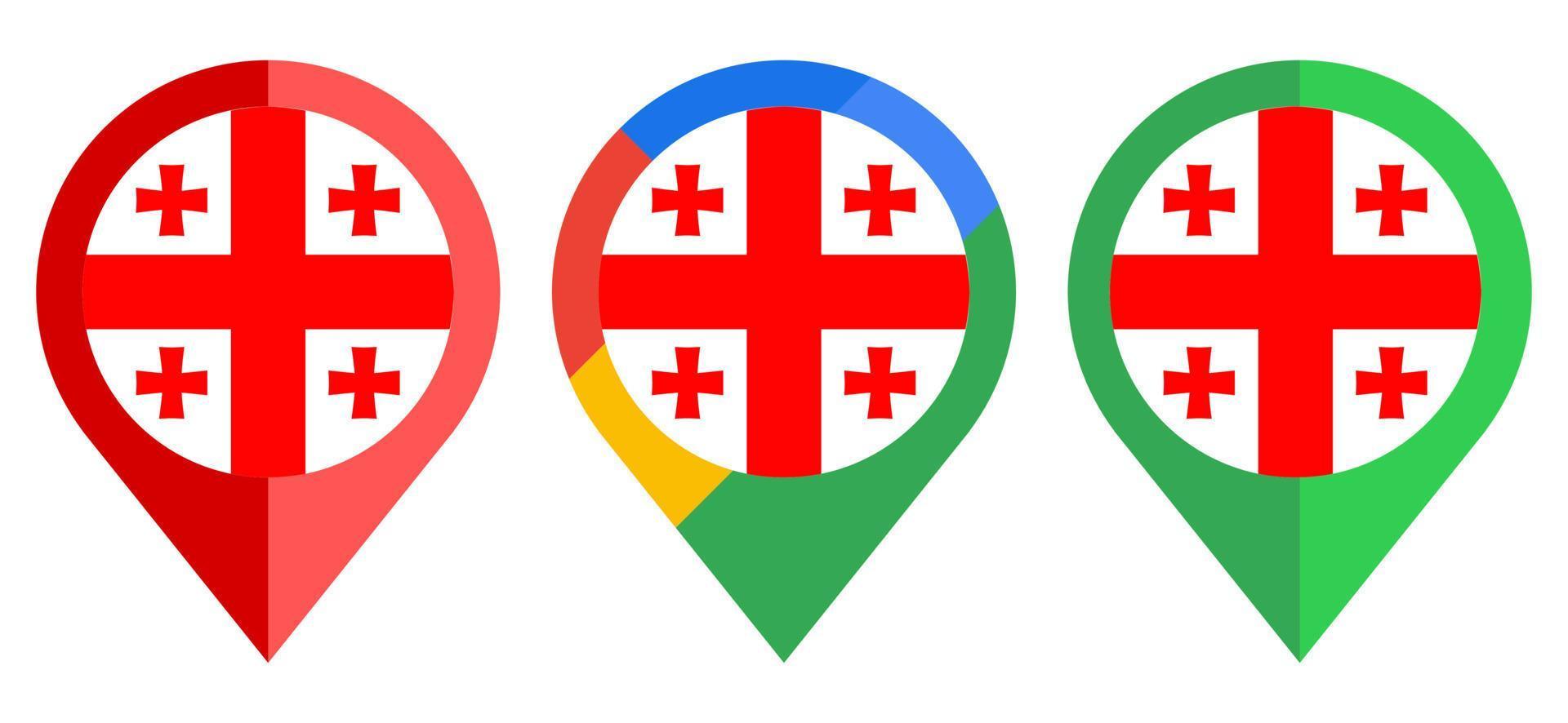 flat map marker icon with georgia flag isolated on white background vector