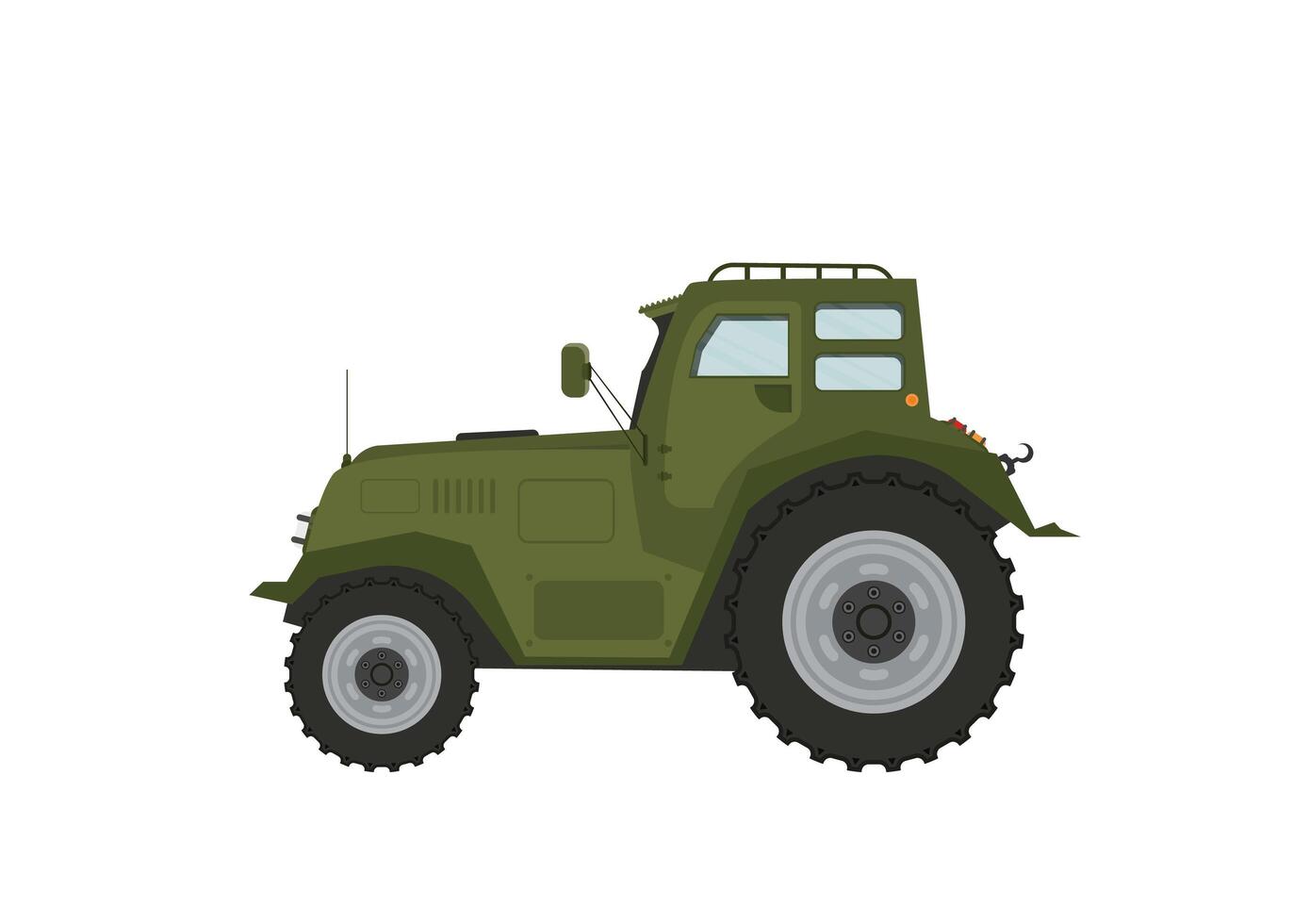 tractor plano sobre fondo blanco. Ilustración de vector de icono de tractor.