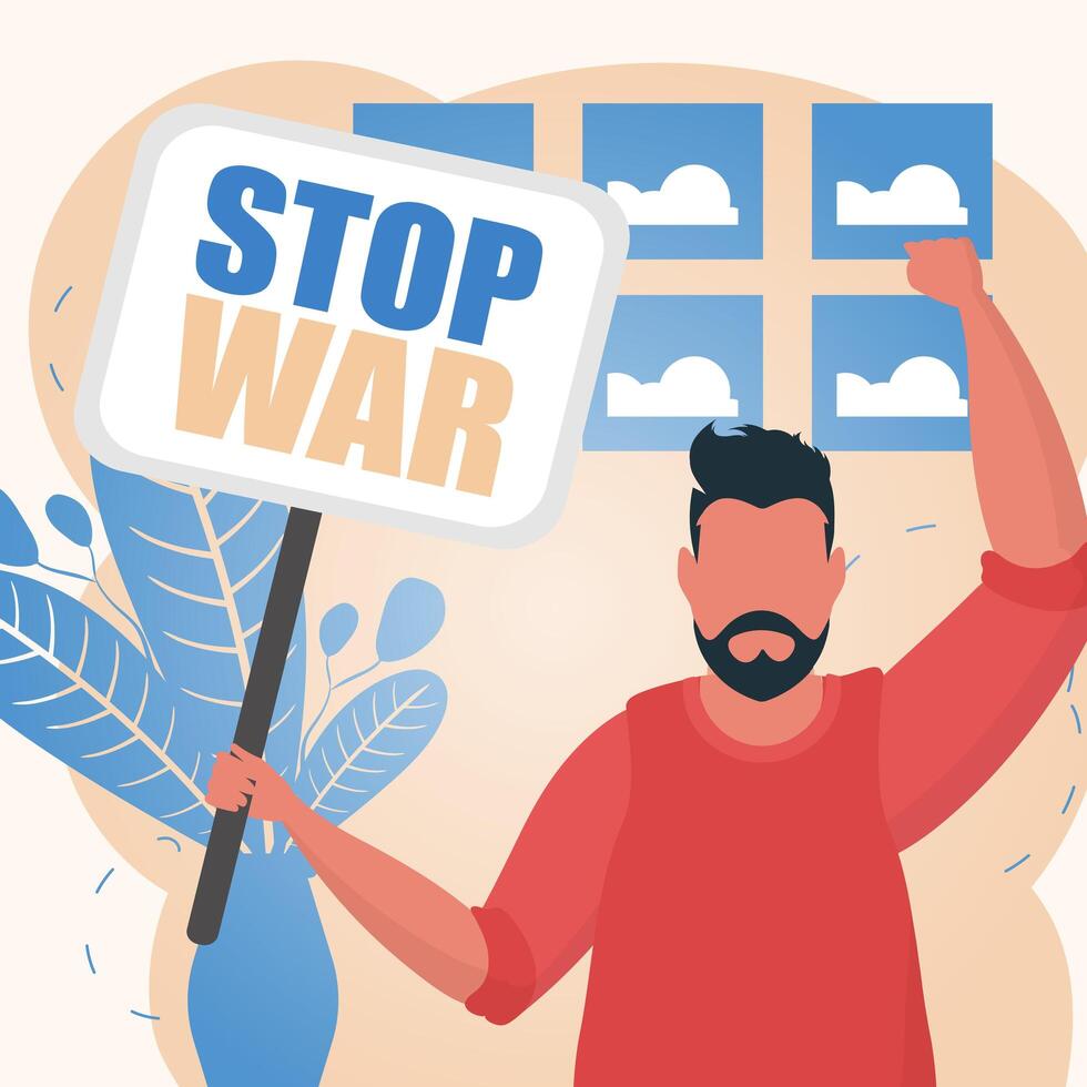 Stop war concept illustration vector