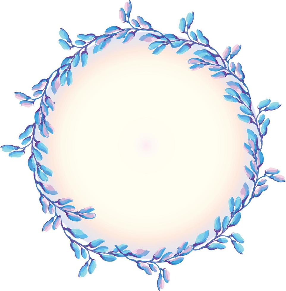 delicate frame with green spring leaves on a white background vector