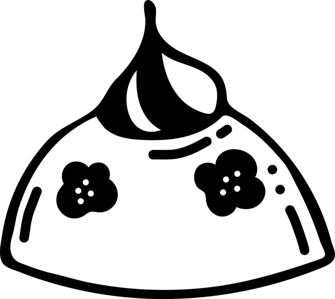 cream cake. Vector illustration. Linear hand drawing doodle
