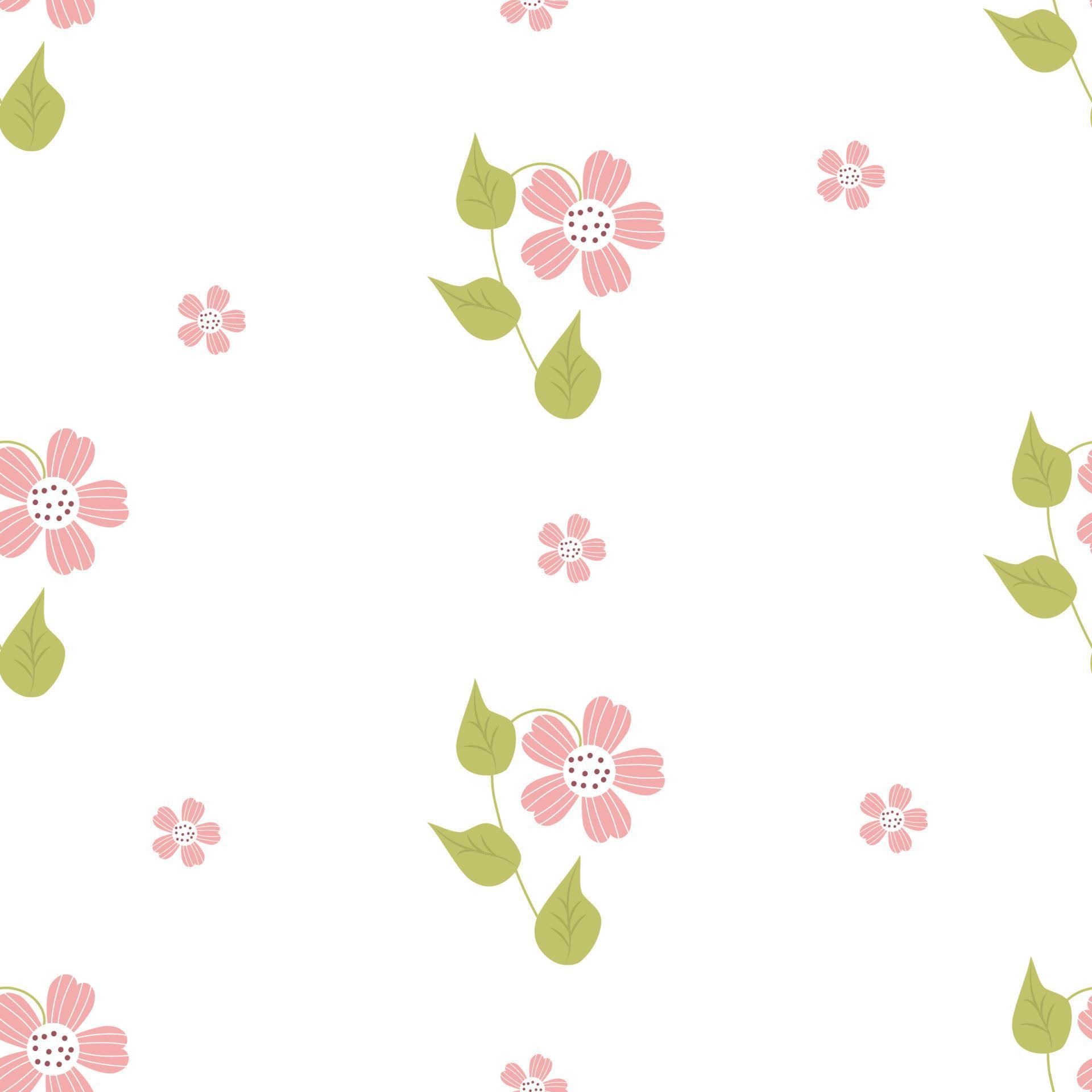 Floral seamless pattern. Decorative flower with branches and leaves on