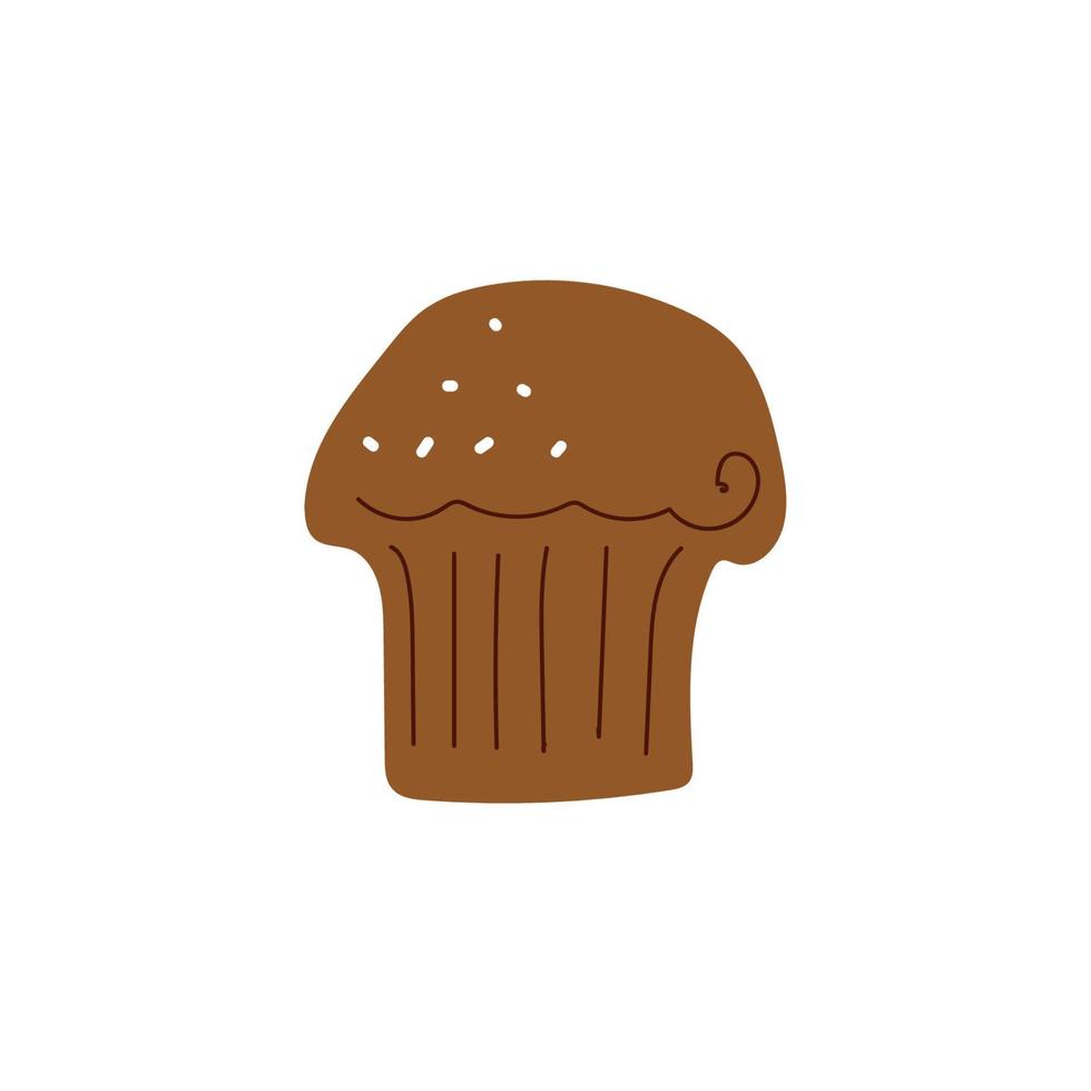 Sketch cupcake on white background. Vector Illustration.