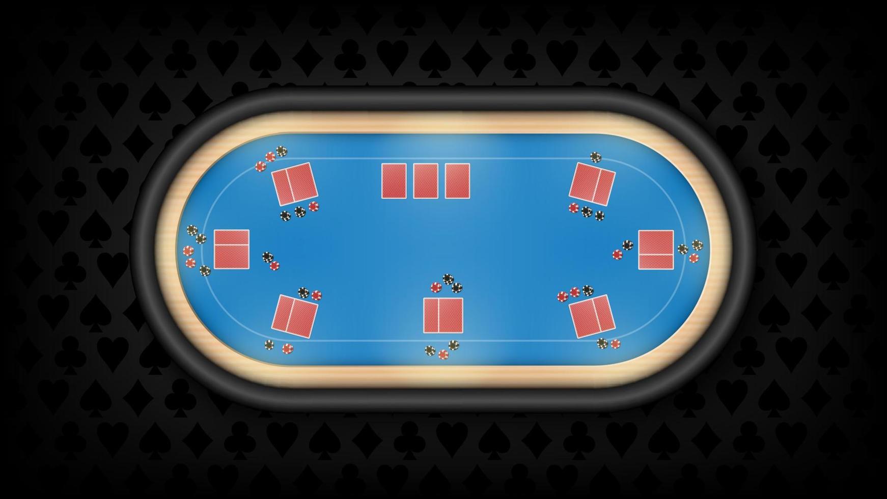 Poker table green cloth on dark background, vector illustration