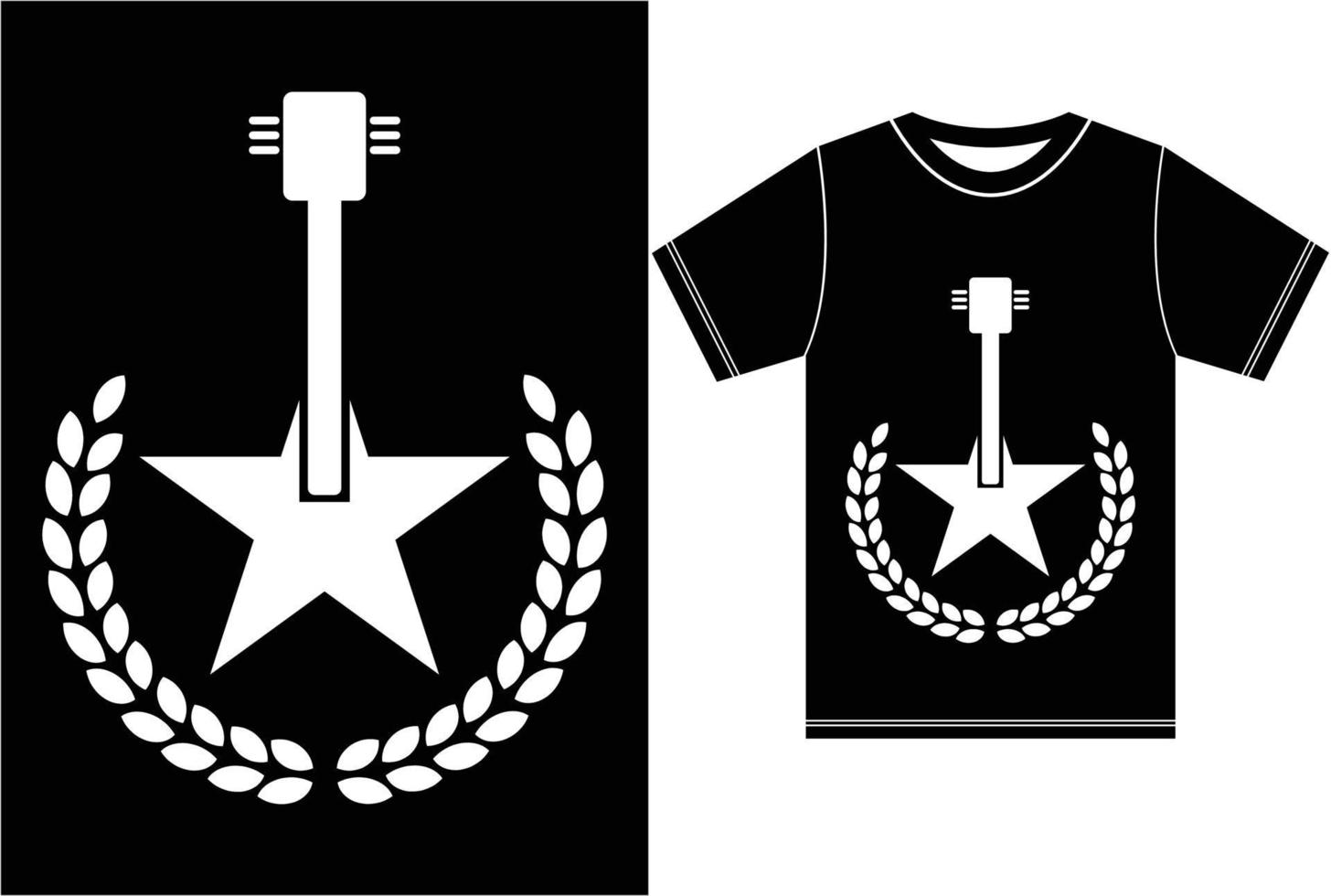 T-shirt design with guitar. vector