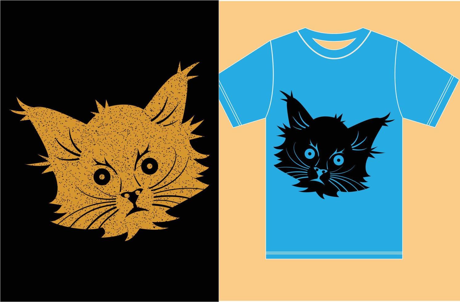 diseño de camiseta de gato. ilustraciones de adobe illustrator vector