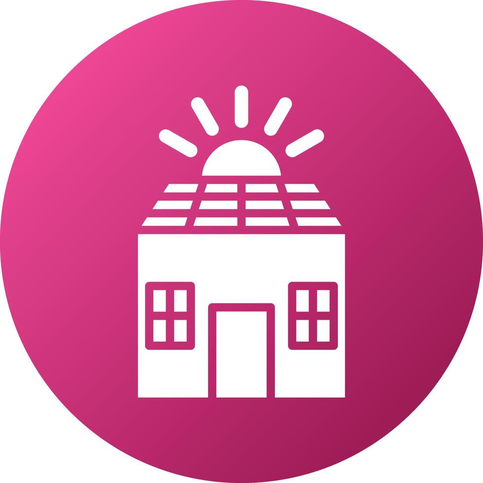 Solar House Icon Style vector