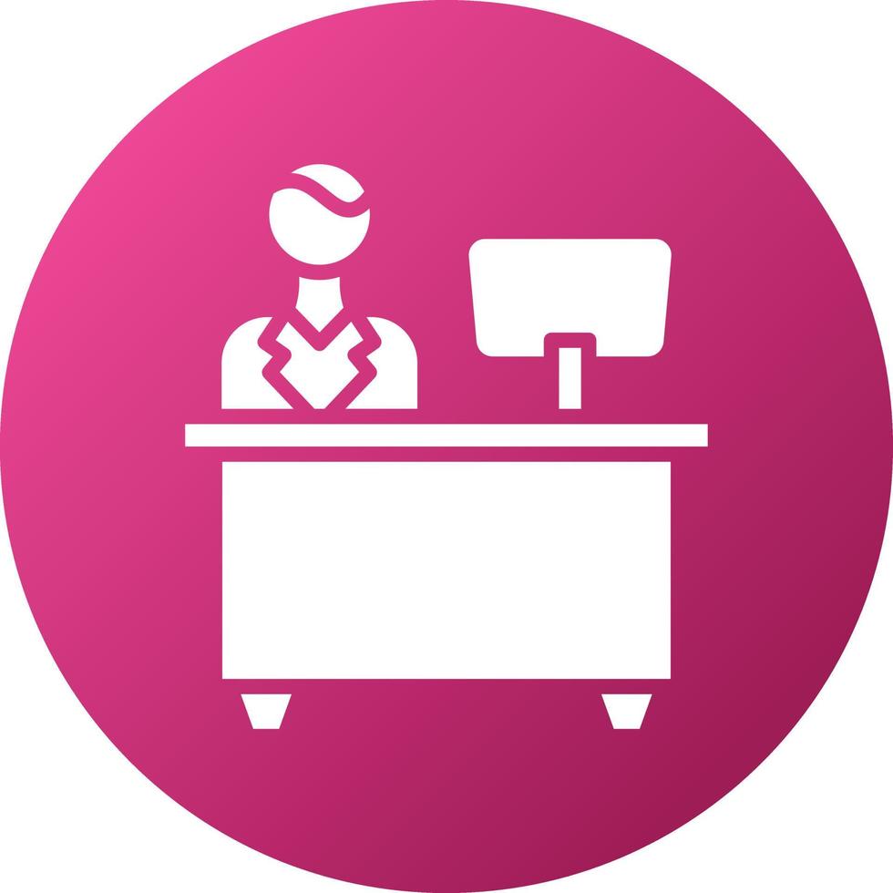 Reception Desk Icon Style vector