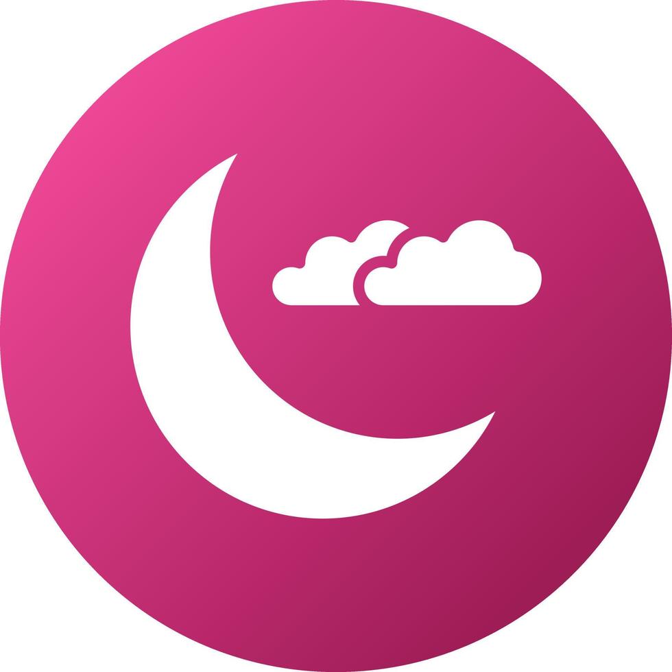 Crescent Moon Icon Style vector