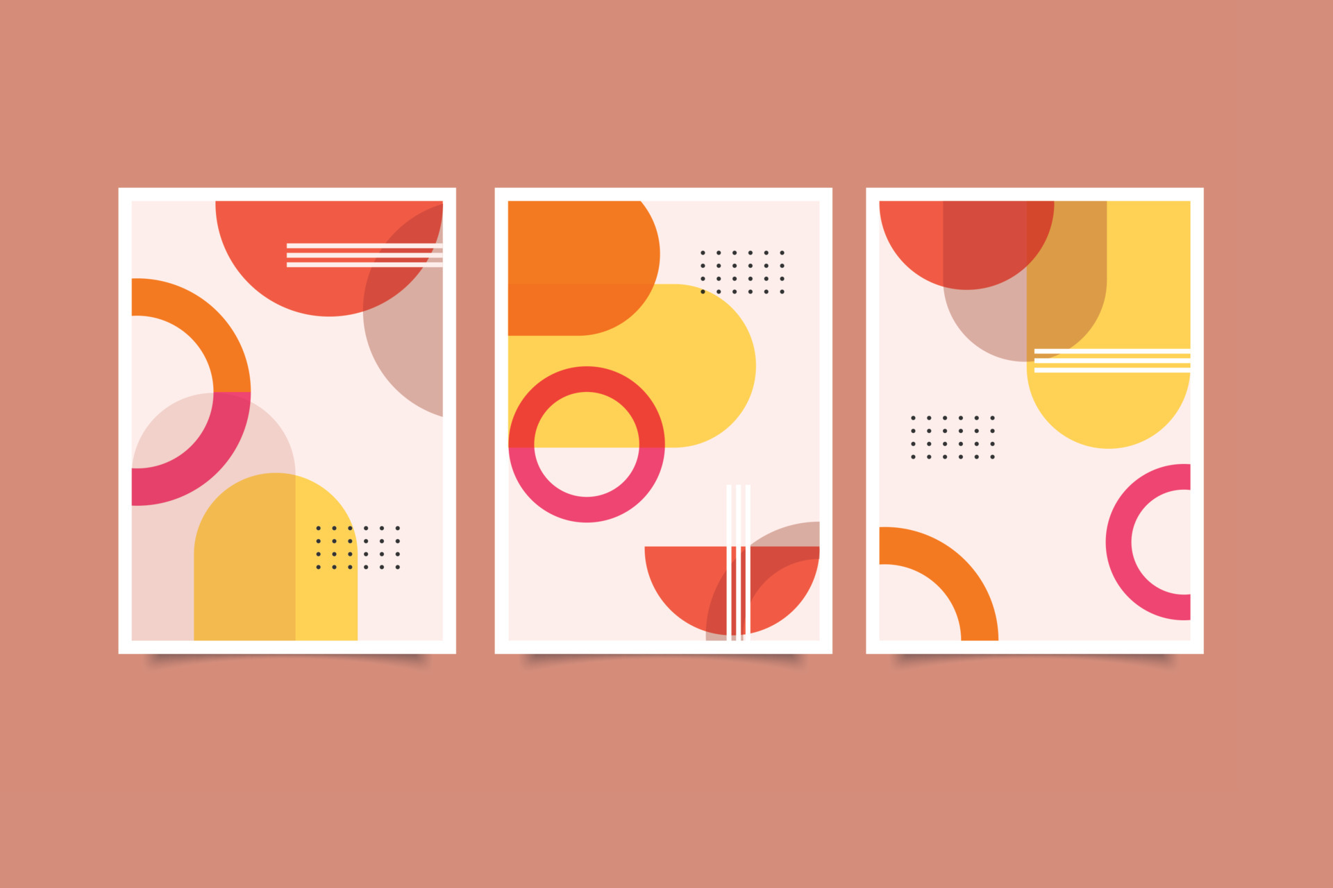 mid century modern trendy abstract poster wall art print collection