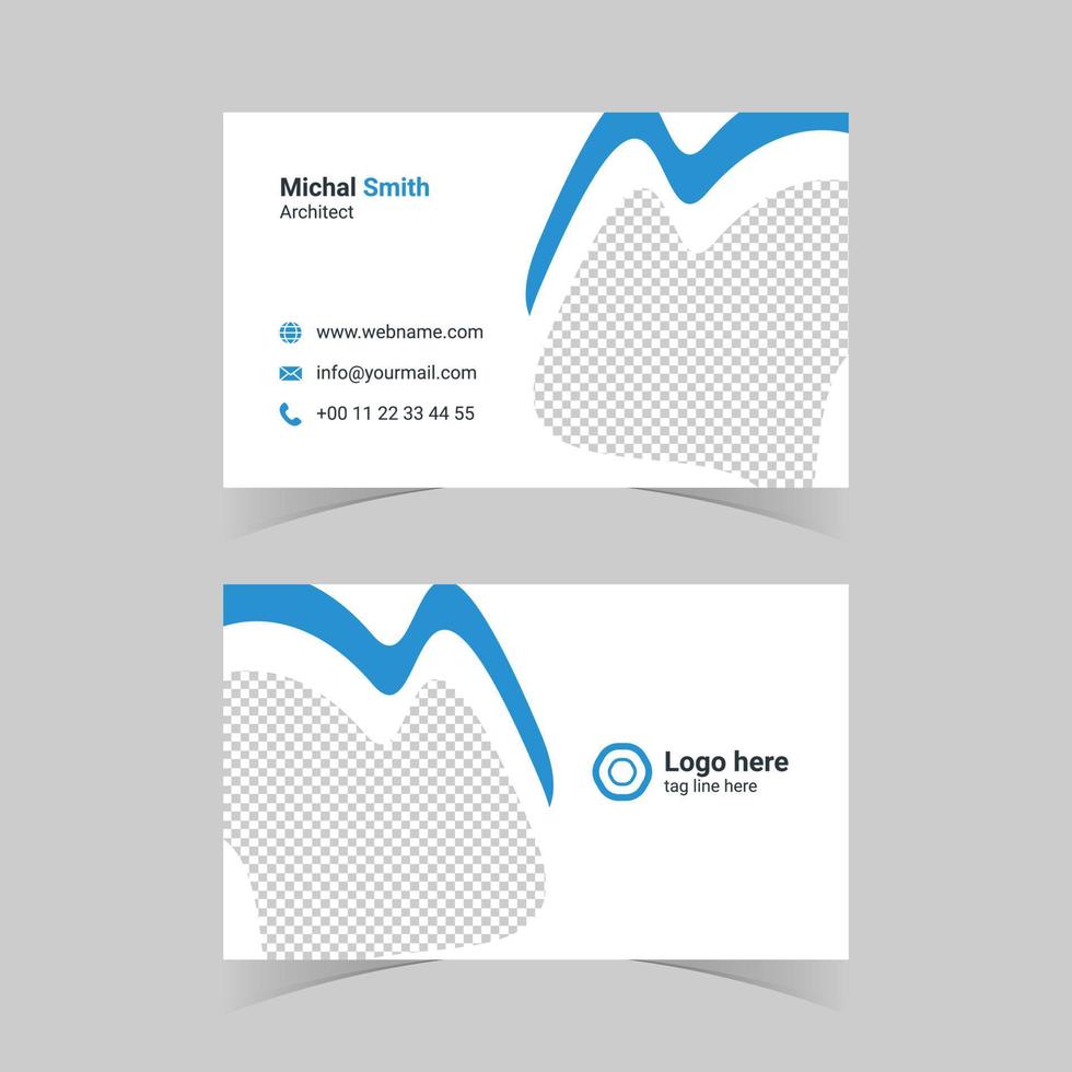 Modern Clean Business Card Template. Architect Business card vector