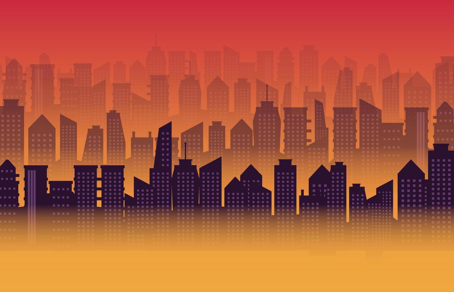 silhouette building city town on gradient background vector