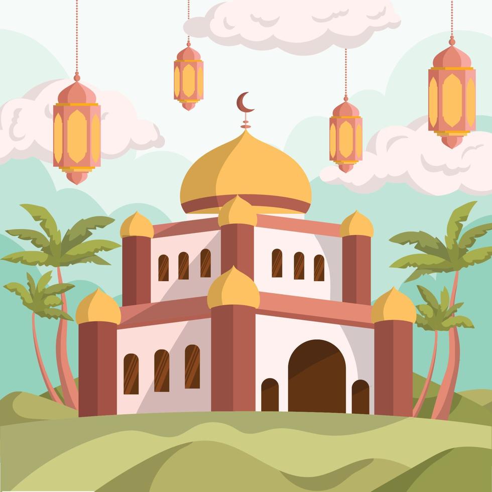 Ramdan Kareem Islamic Mosque vector