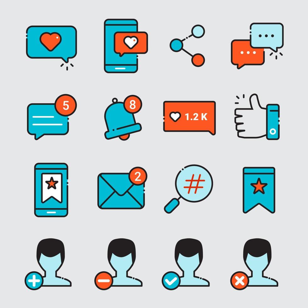 Colorful Social Media Icons vector