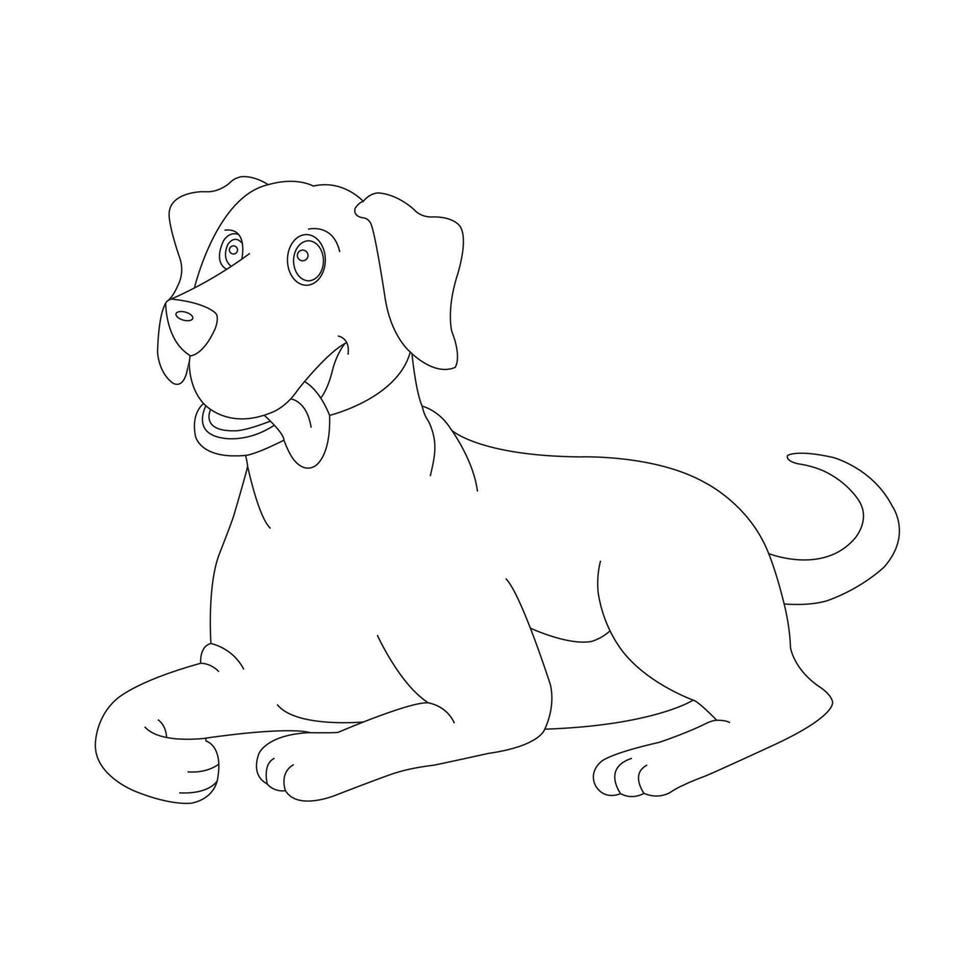 Cute Puppy Dog Outline Coloring Page for Kids Animal Coloring Page vector