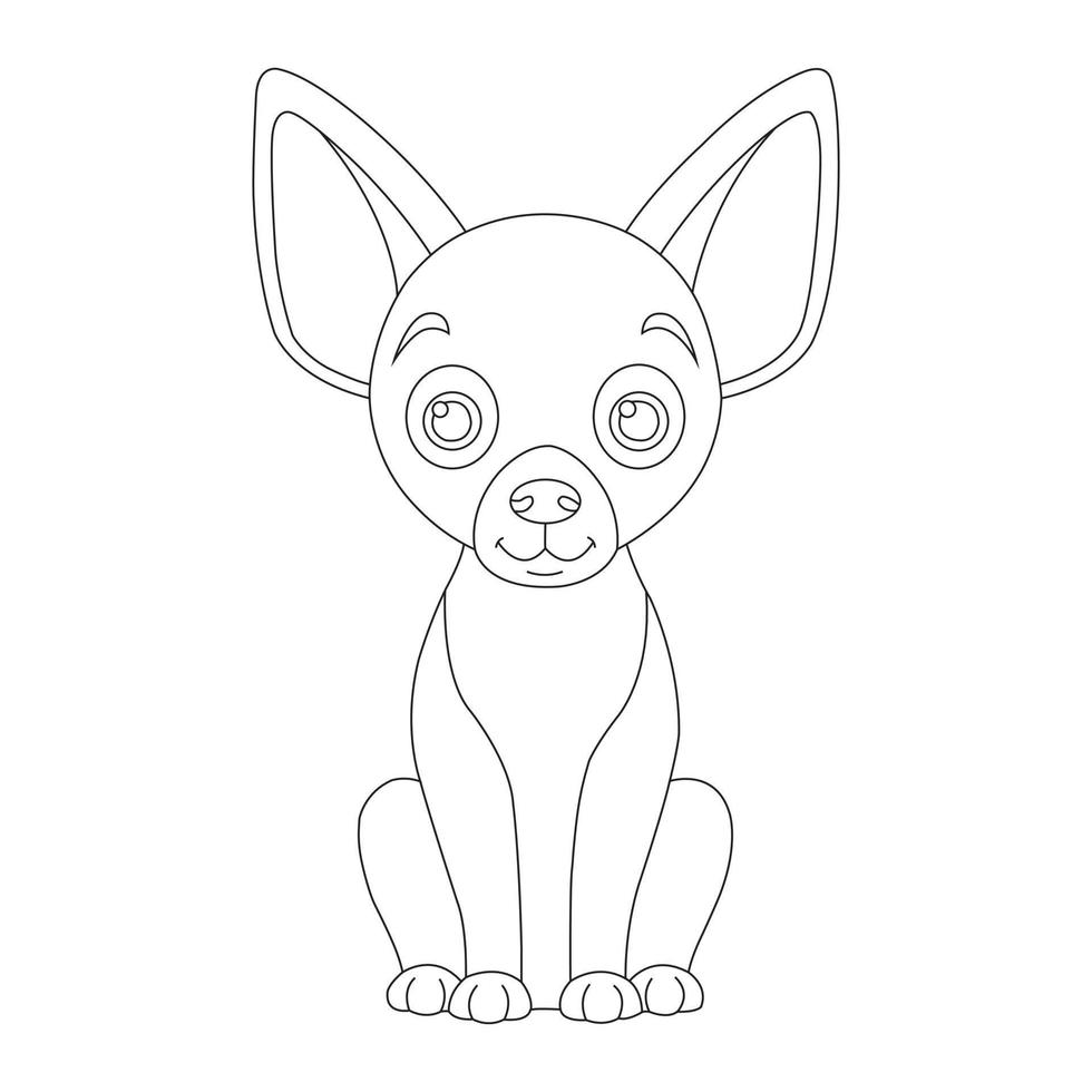 Cute Puppy Dog Outline Coloring Page for Kids Animal Coloring Page vector