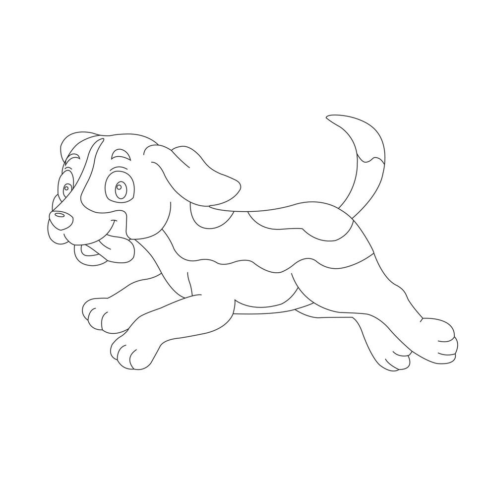 lindo cachorro perro esquema página para colorear para niños animal página para colorear vector