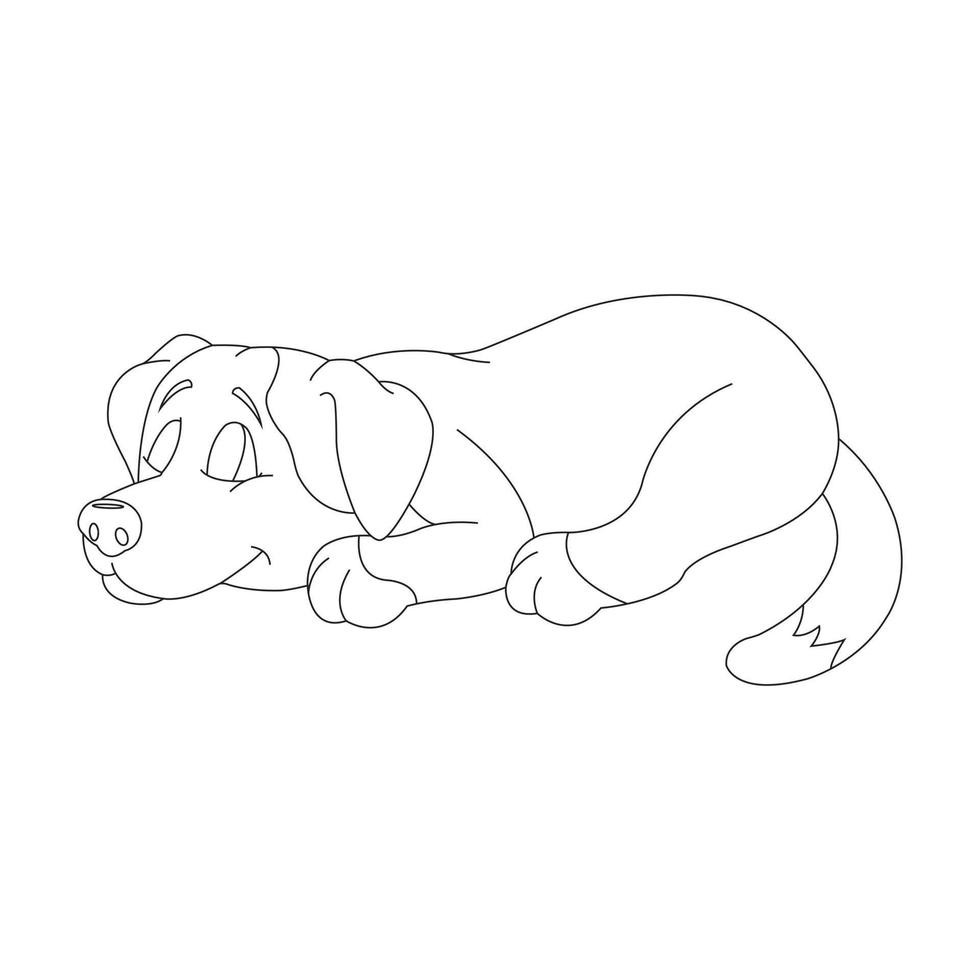 Cute Puppy Dog Outline Coloring Page for Kids Animal Coloring Page vector