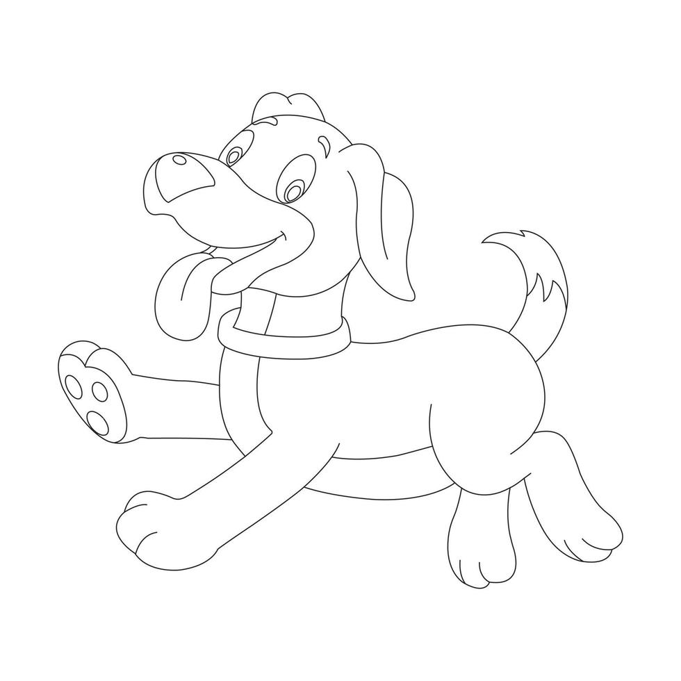 Cute Puppy Dog Outline Coloring Page for Kids Animal Coloring Page vector