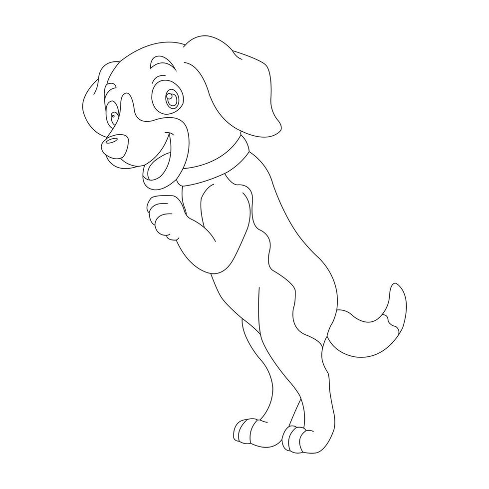 Cute Puppy Dog Outline Coloring Page for Kids Animal Coloring Page vector