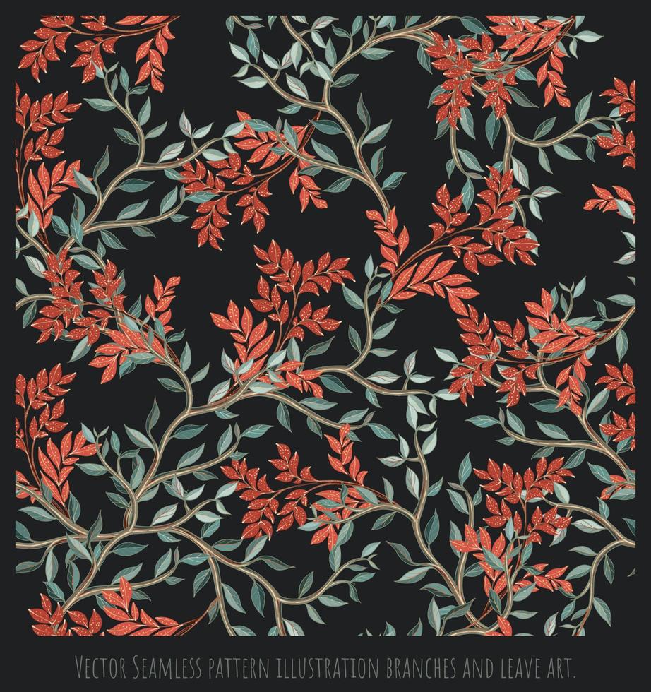 Vector Seamless pattern illustration branches and leave art 6499605 ...