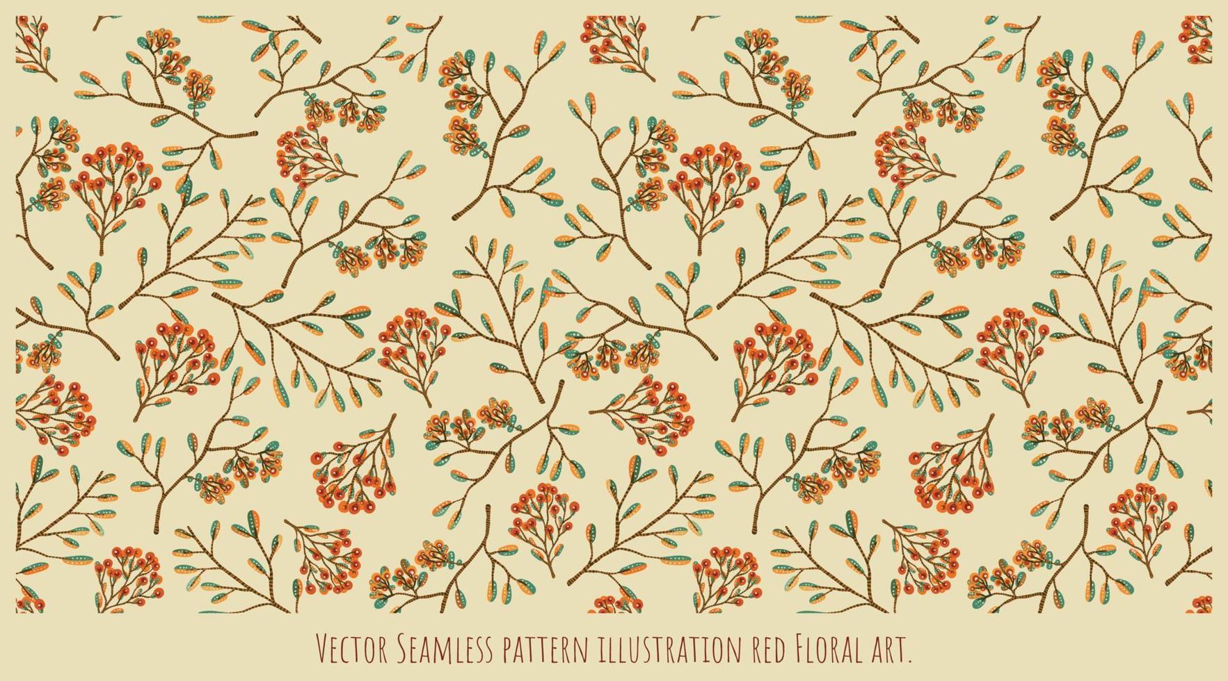 Vector Seamless pattern illustration red Floral art