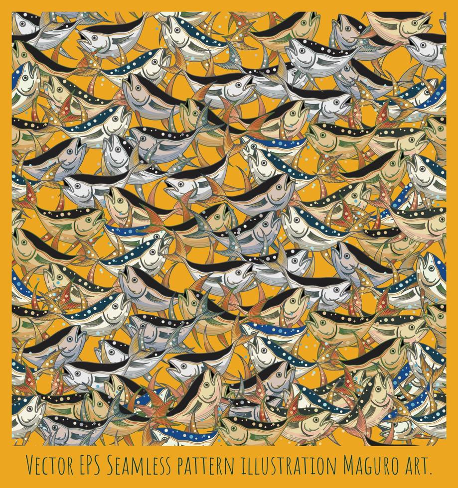 Vector EPS Seamless pattern illustration Maguro art