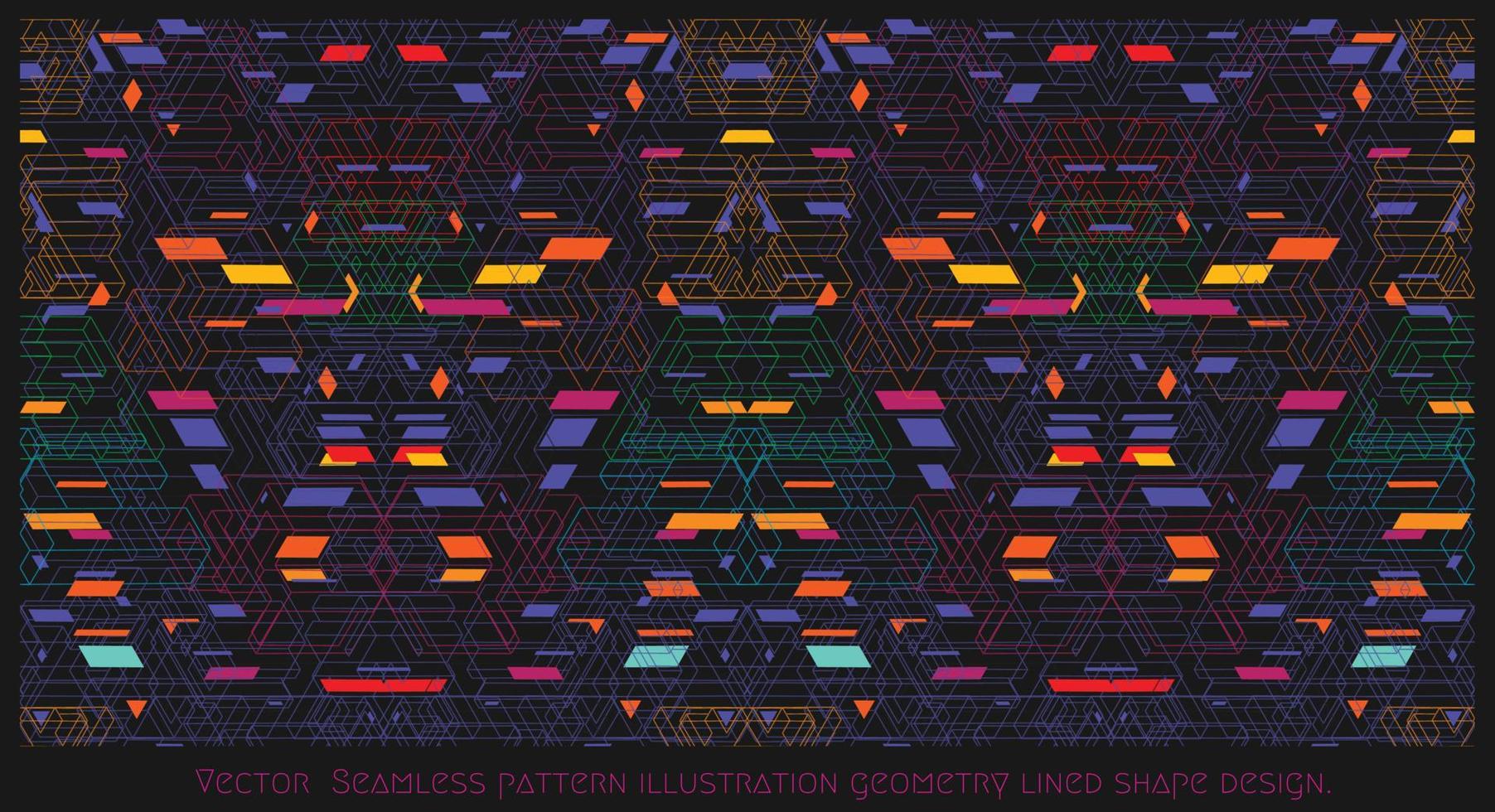 Vector  Seamless pattern illustration geometry lined shape design