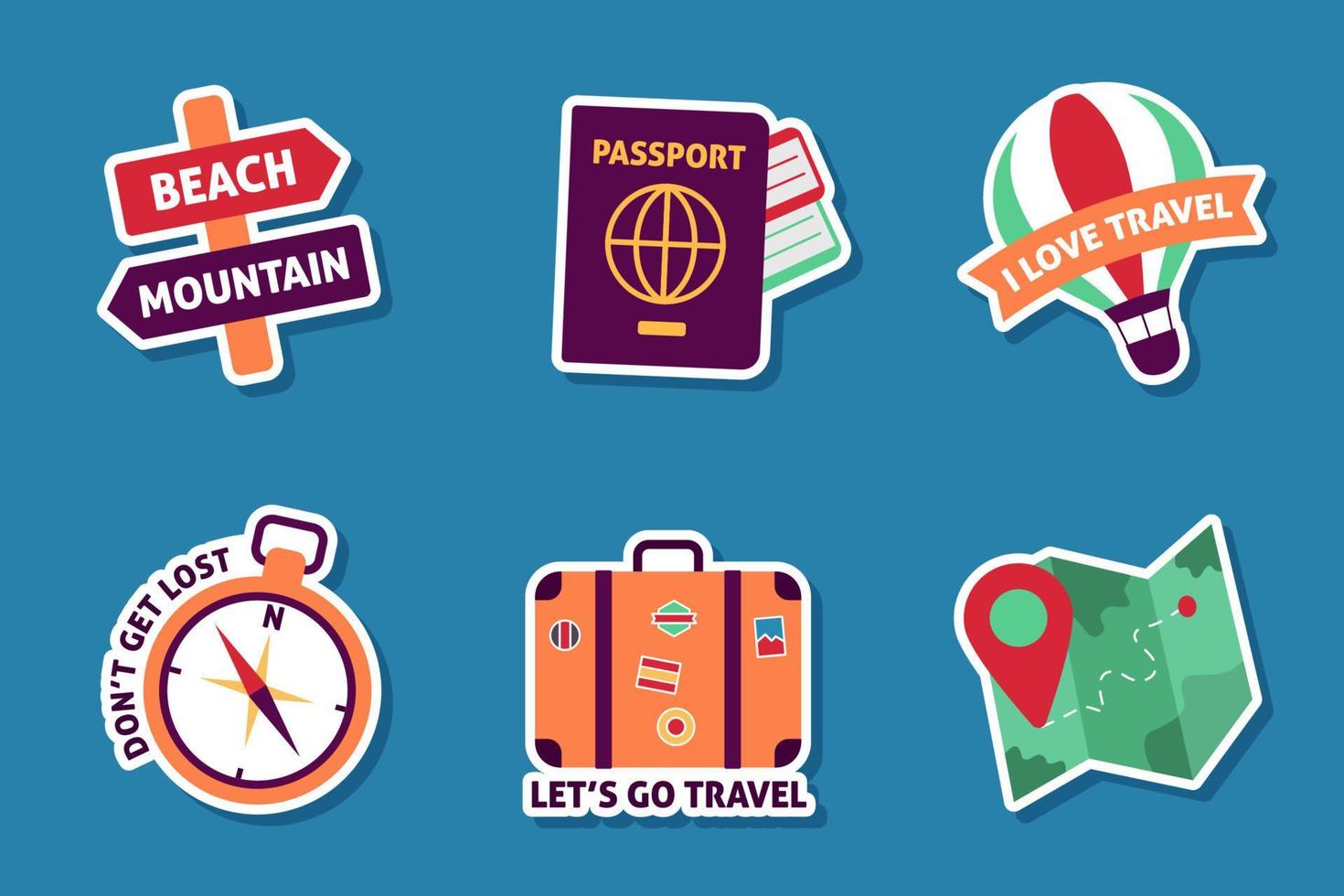 Traveling Sticker Set vector