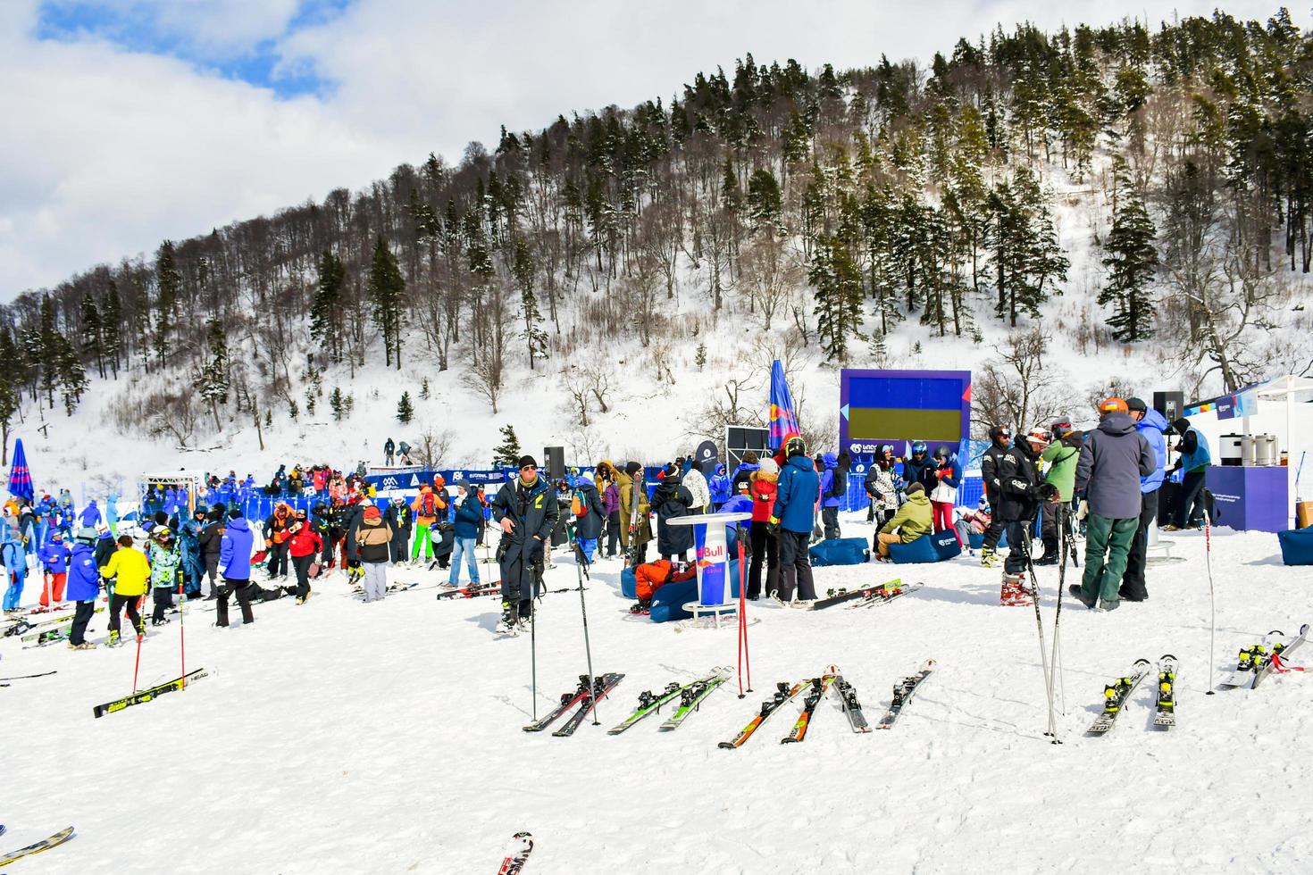 Bakuriani, Georgia, 2022 -  spectators crowd in championship photo