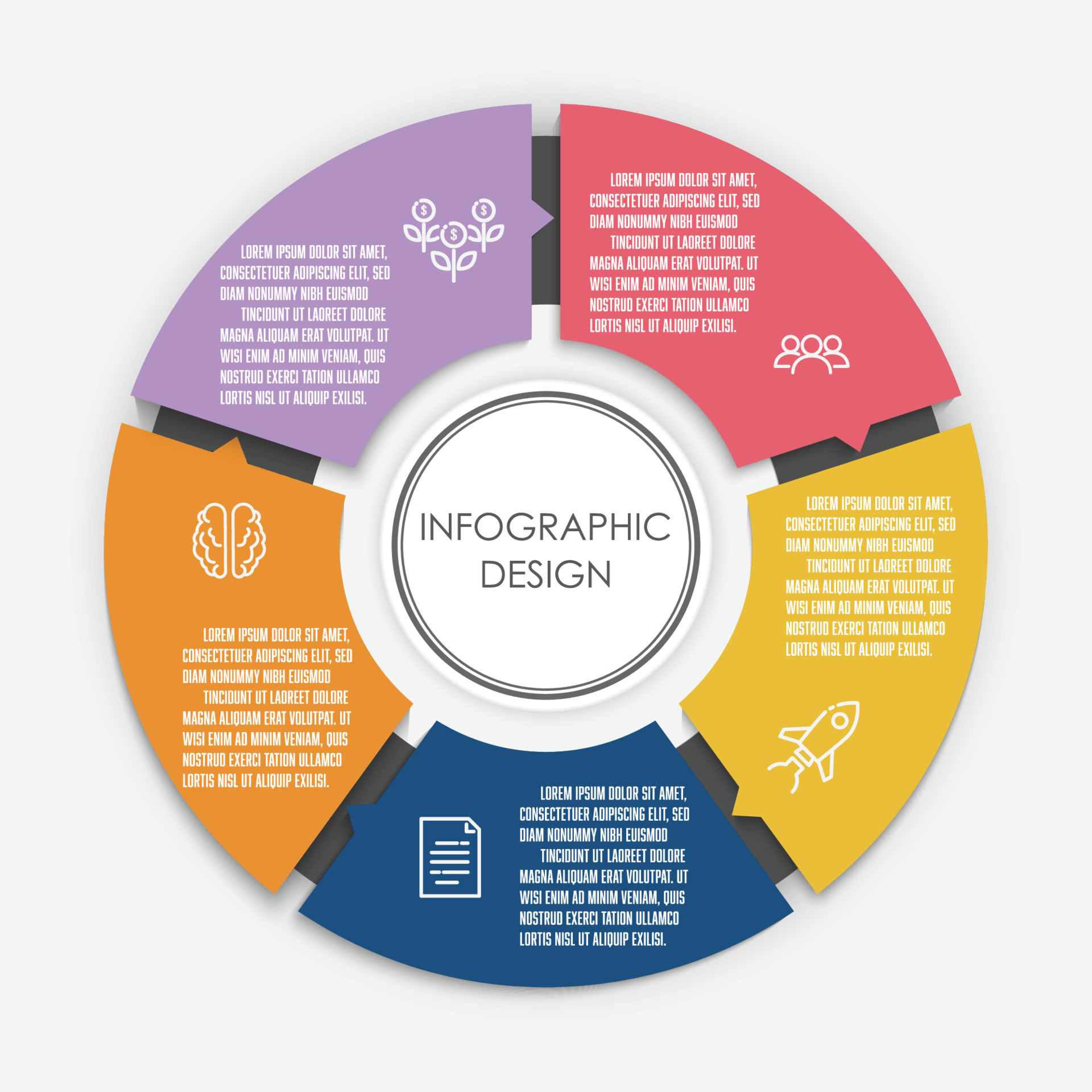 Vector circle infographic template for presentation.Round chart with Vector circle infographic template for presentation.Round chart with