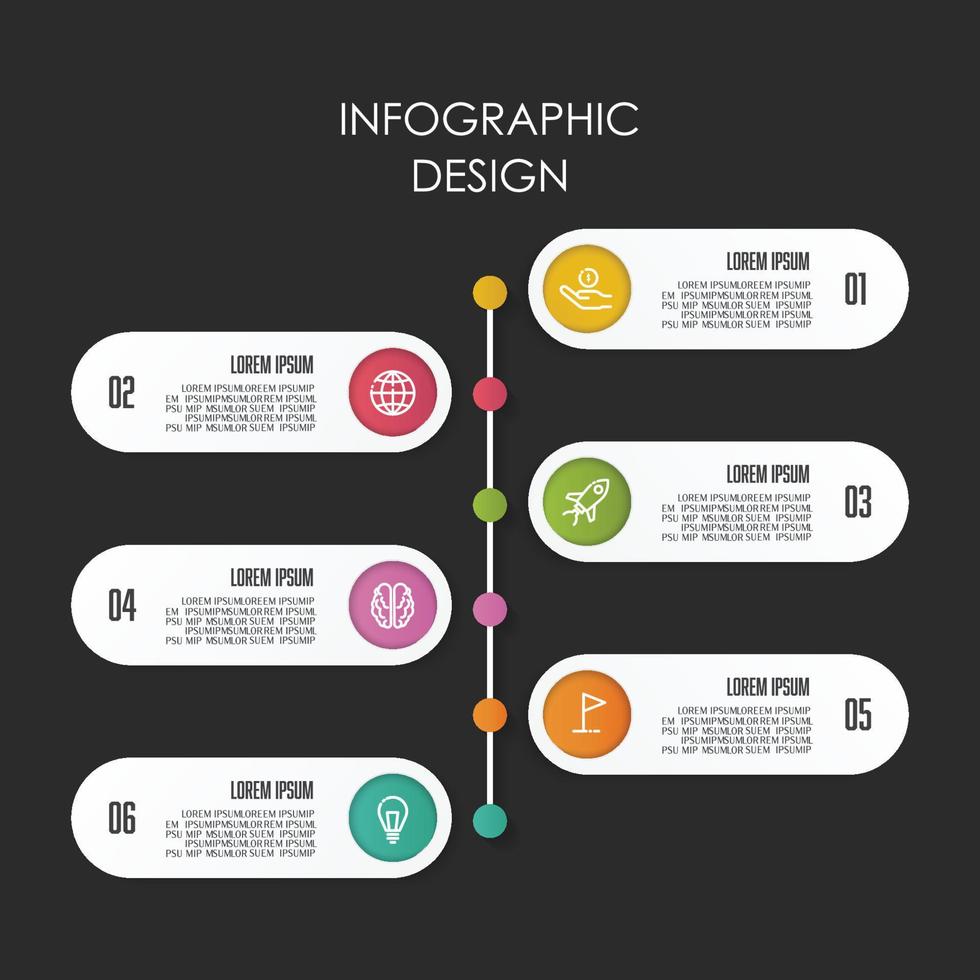 Vector illustration infographic design template with concept business 6 step.