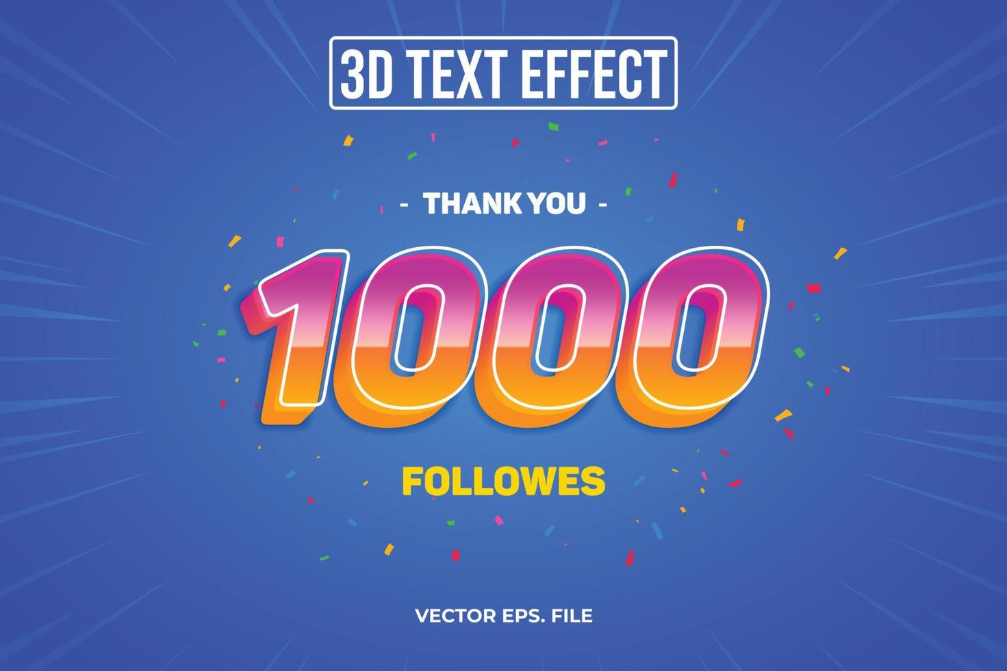 1000 Special Editable 3D Text Effects vector