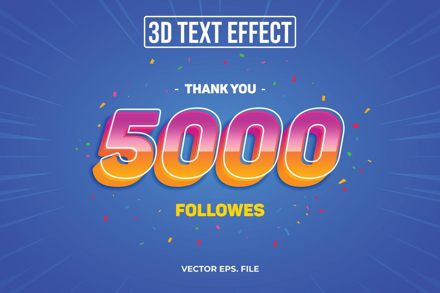 5000 Special Editable 3D Text Effects vector