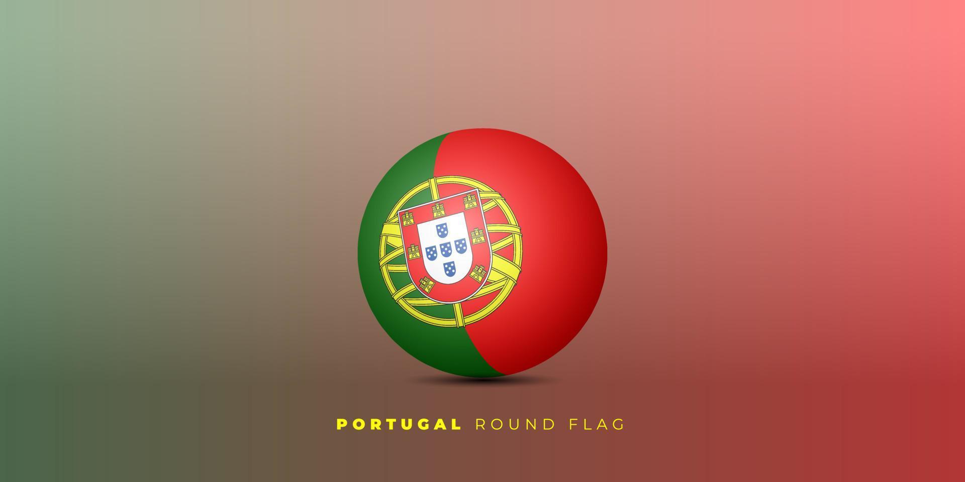 Portugal Round Flag vector illustration. Portugal restoration independence day template design.