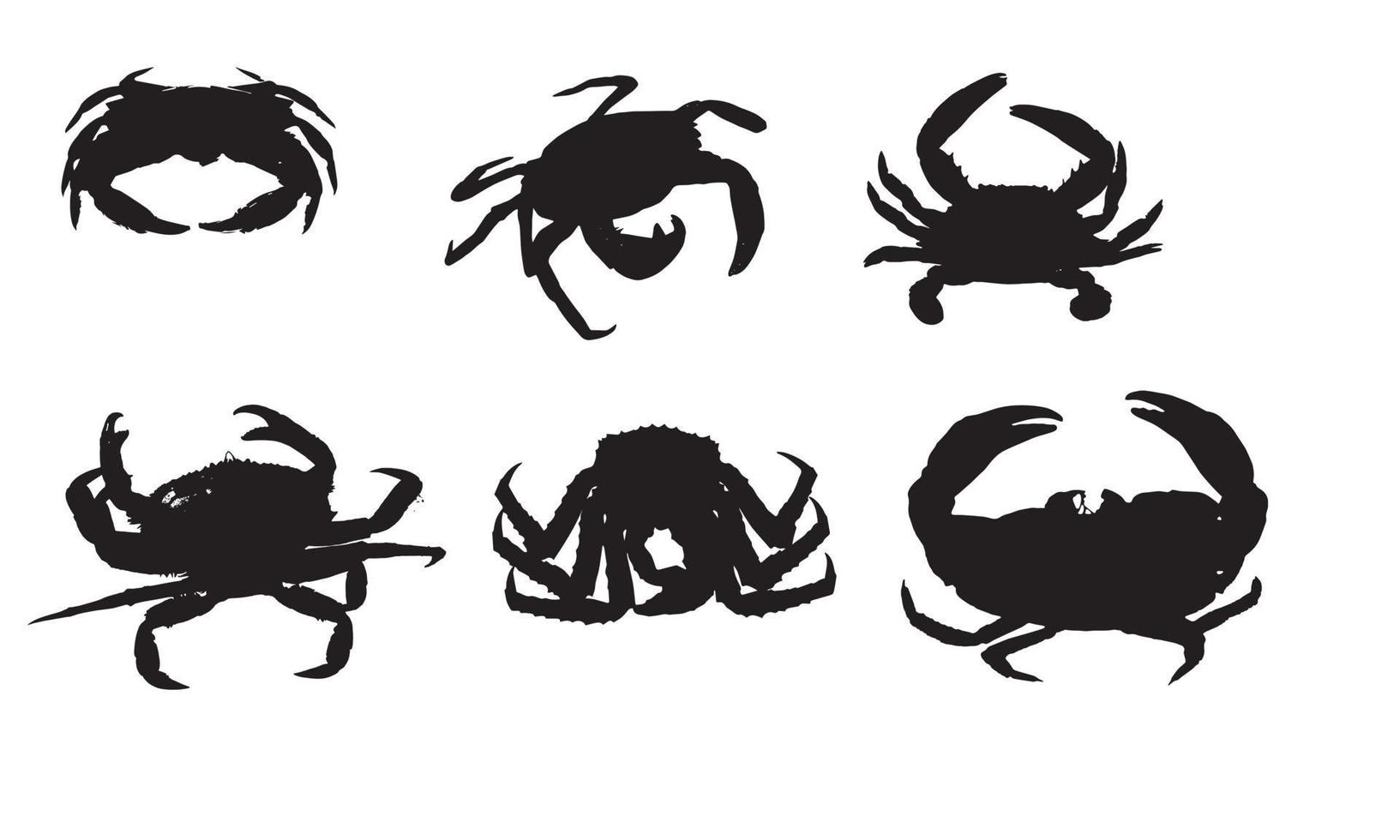 crab vector illustration design black and white collection