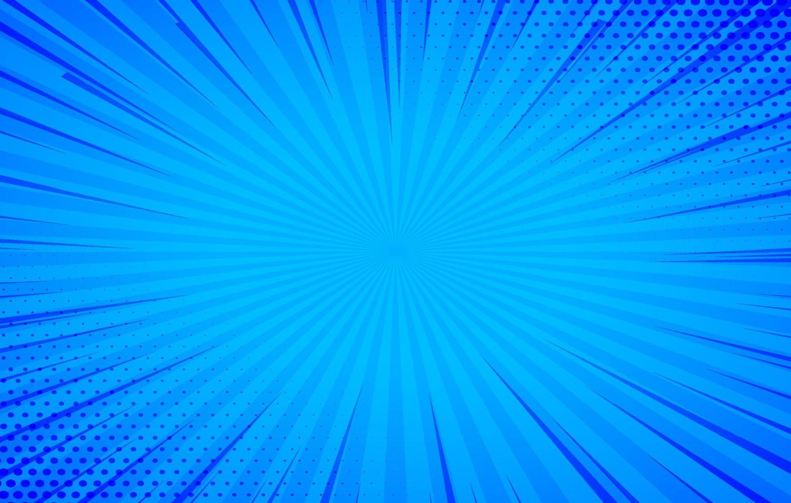 blue comic background with lines halftone vector