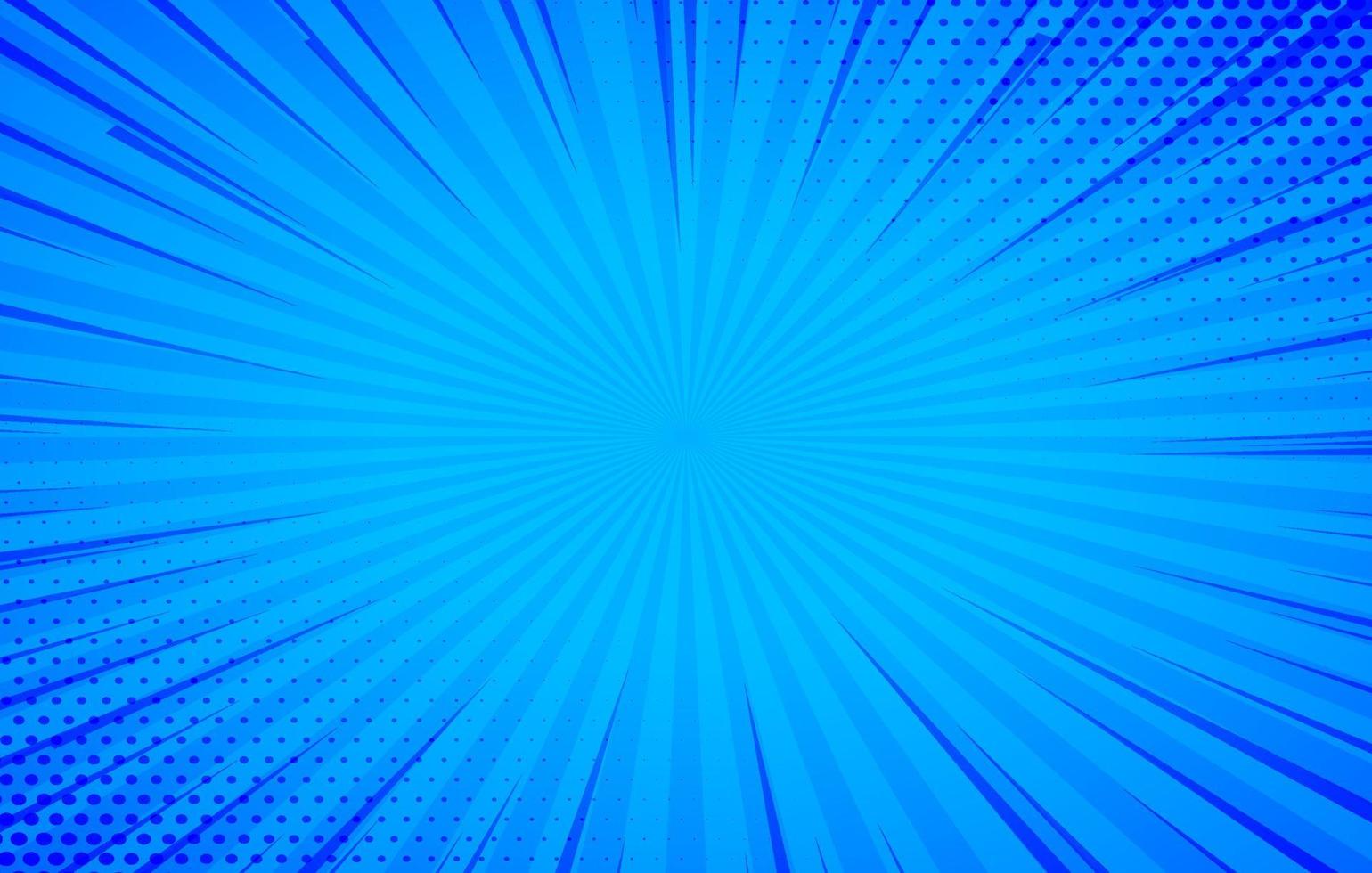 blue comic background with lines halftone vector