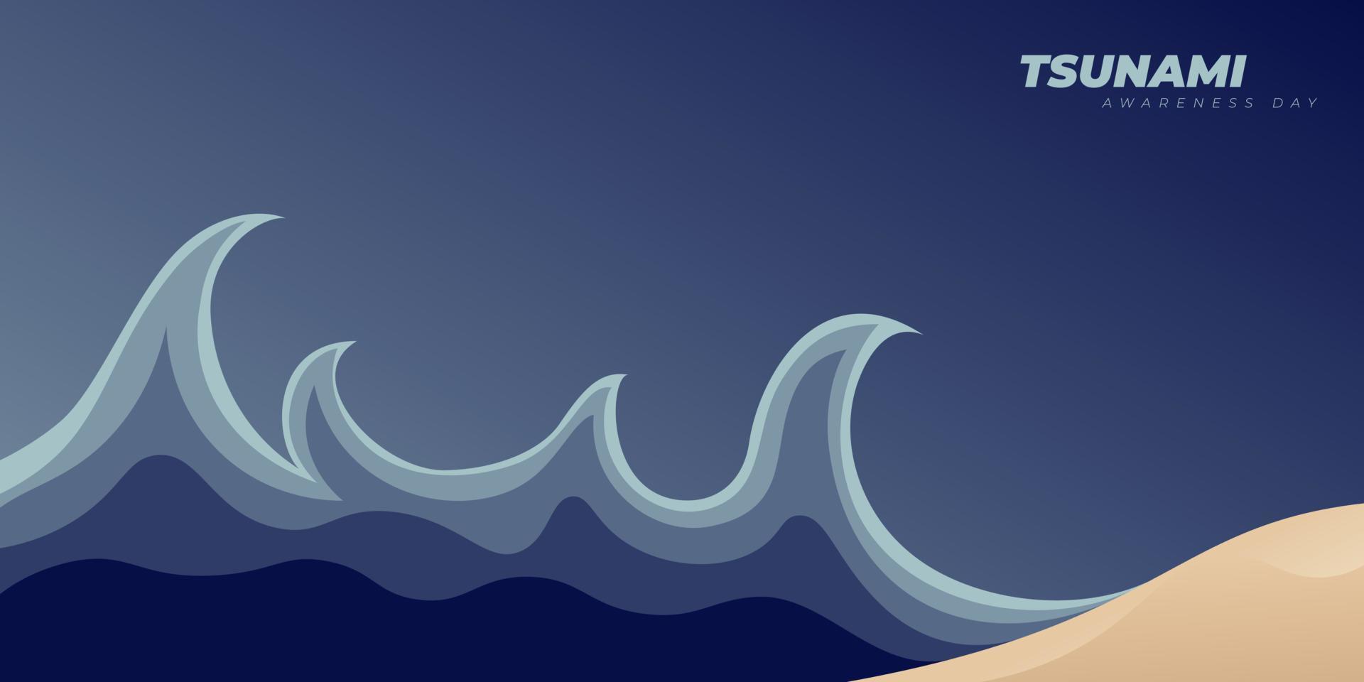 ilustración vectorial del diseño del tsunami. día mundial de concientización sobre tsunamis. vector