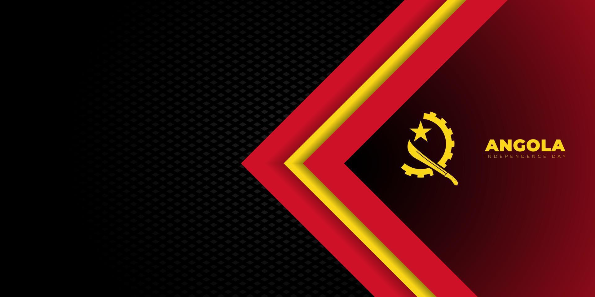 fondo geométrico abstracto rojo y negro. antecedentes del día de la independencia de angola. vector