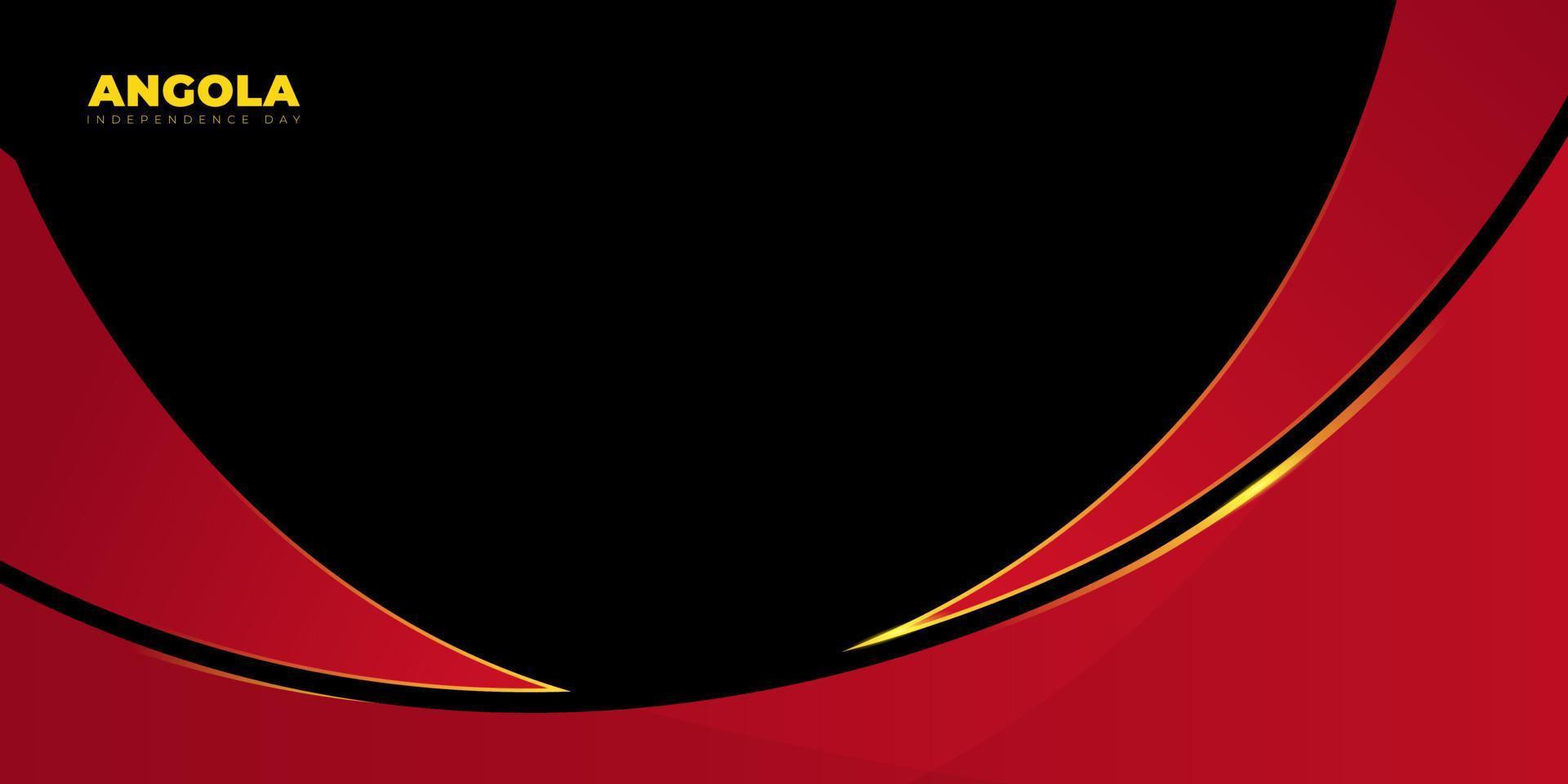 Red and black Abstract design with black background. Angola Independence day background. vector