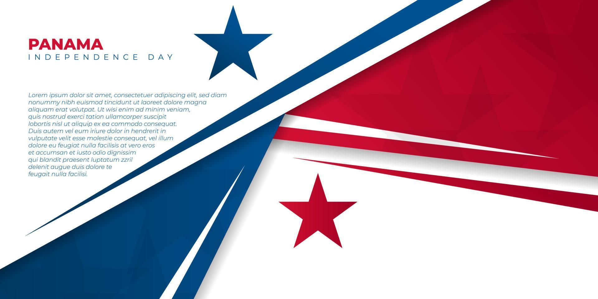 Fondo de bandera de Panamá con diseño de concepto geométrico. fondo del día de la independencia de panamá. vector