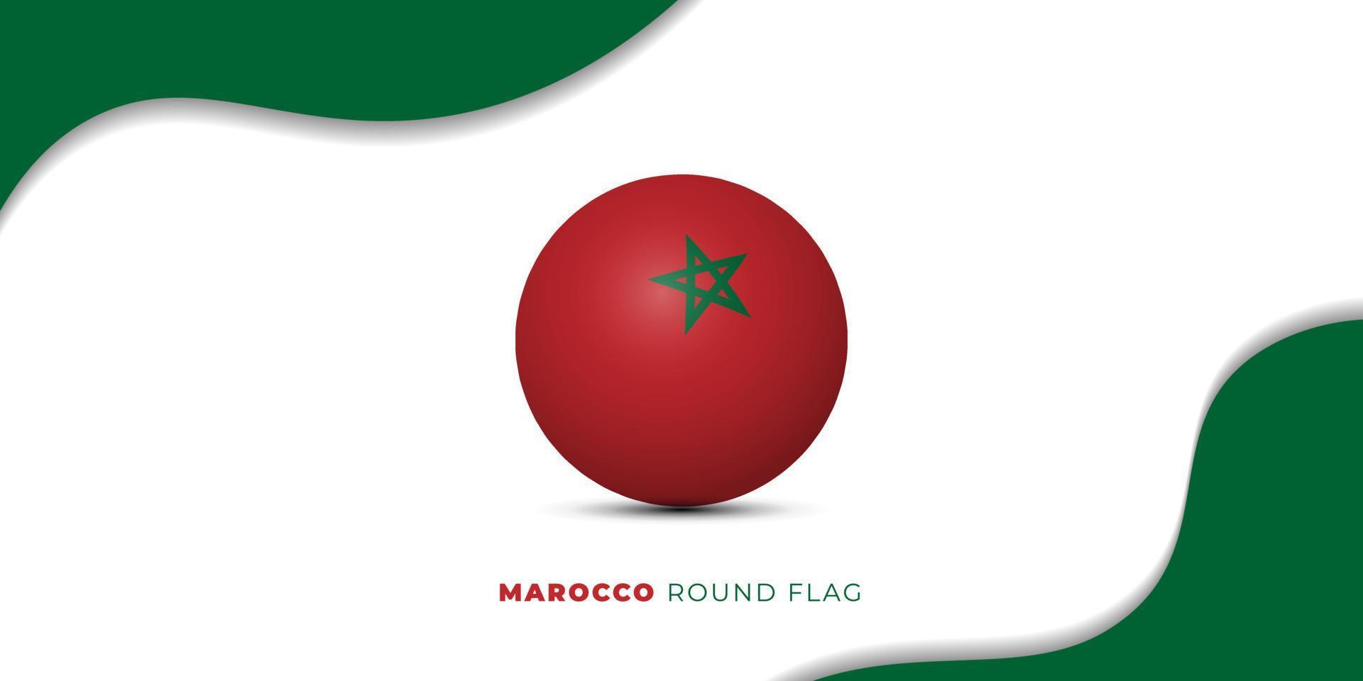 día de la independencia de marruecos con diseño de fondo blanco. diseño de bandera redonda de marruecos. vector