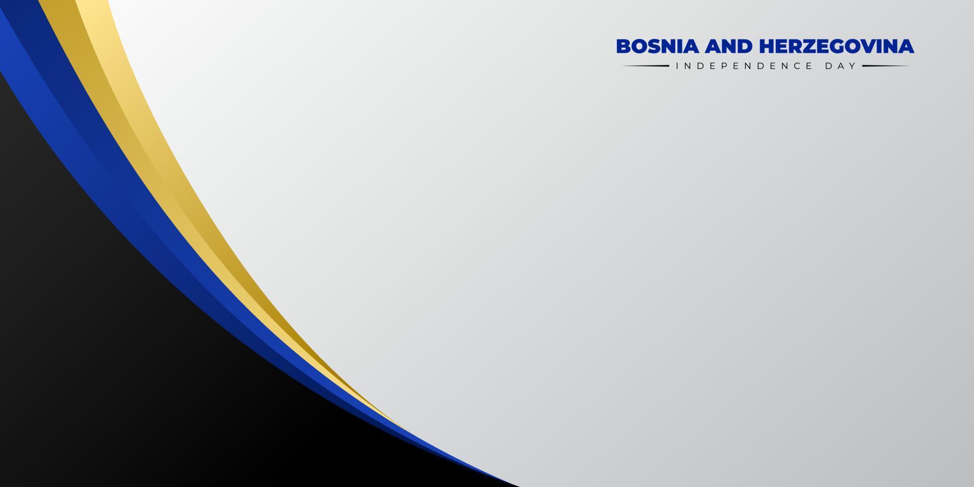 Wavy blue and yellow abstract background. Bosnia and herzegovina Independence day template. vector
