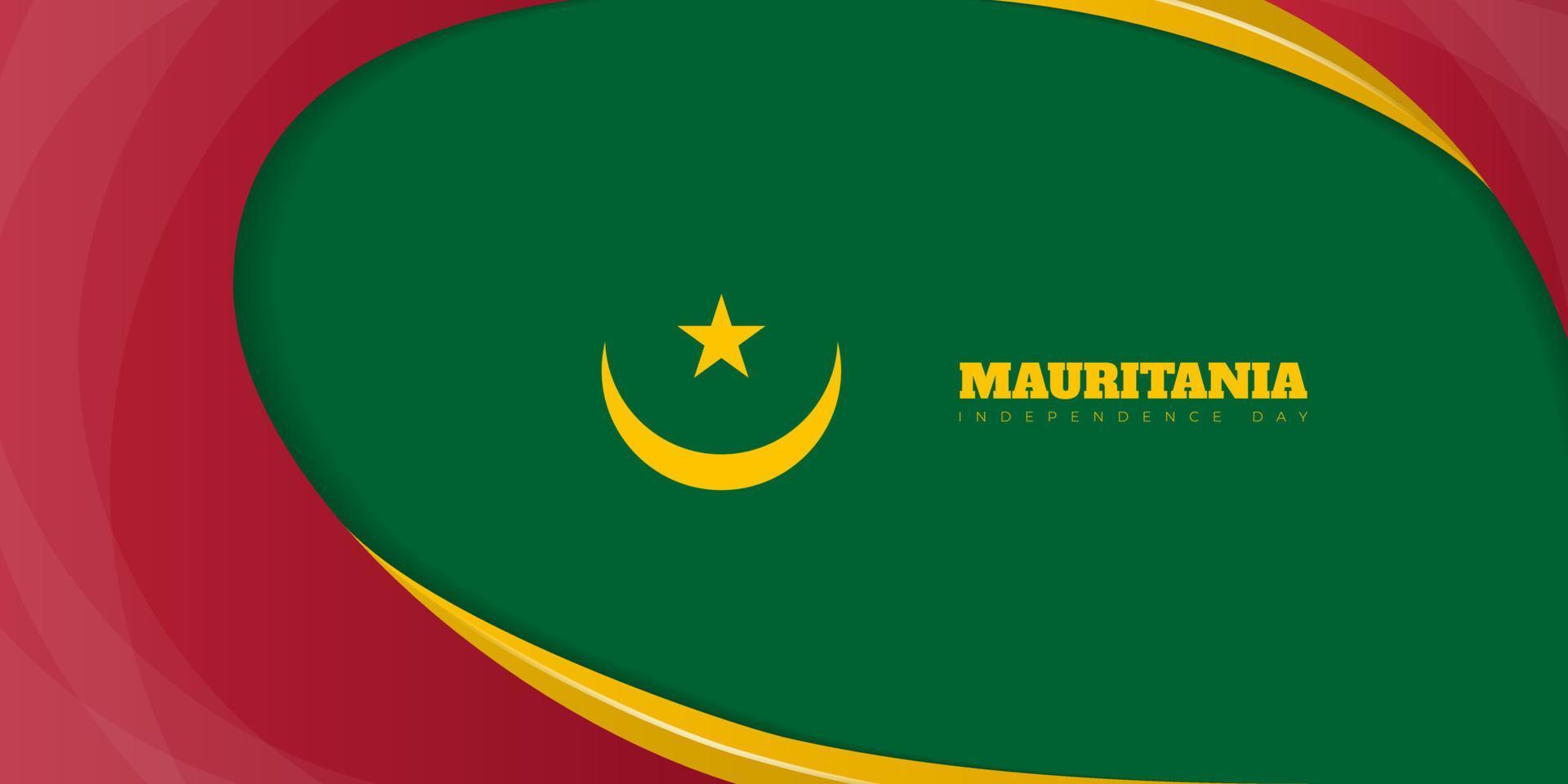 fondo abstracto verde, rojo y amarillo simple. diseño de plantilla del día de la independencia de mauritania. vector