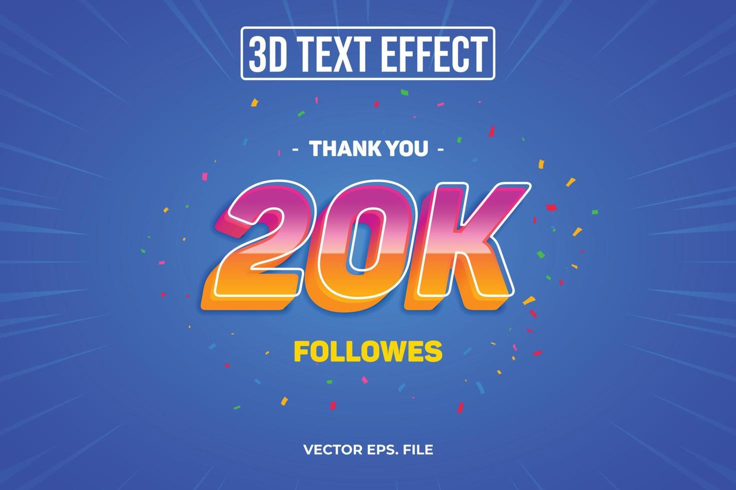 20k efectos especiales de texto 3d editables vector