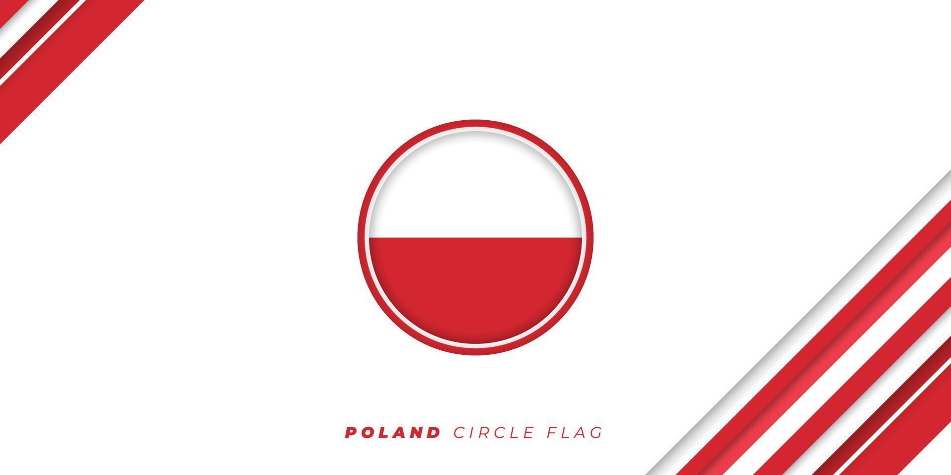 Ilustración de vector de bandera de círculo de polonia. diseño del día de la independencia de polonia.