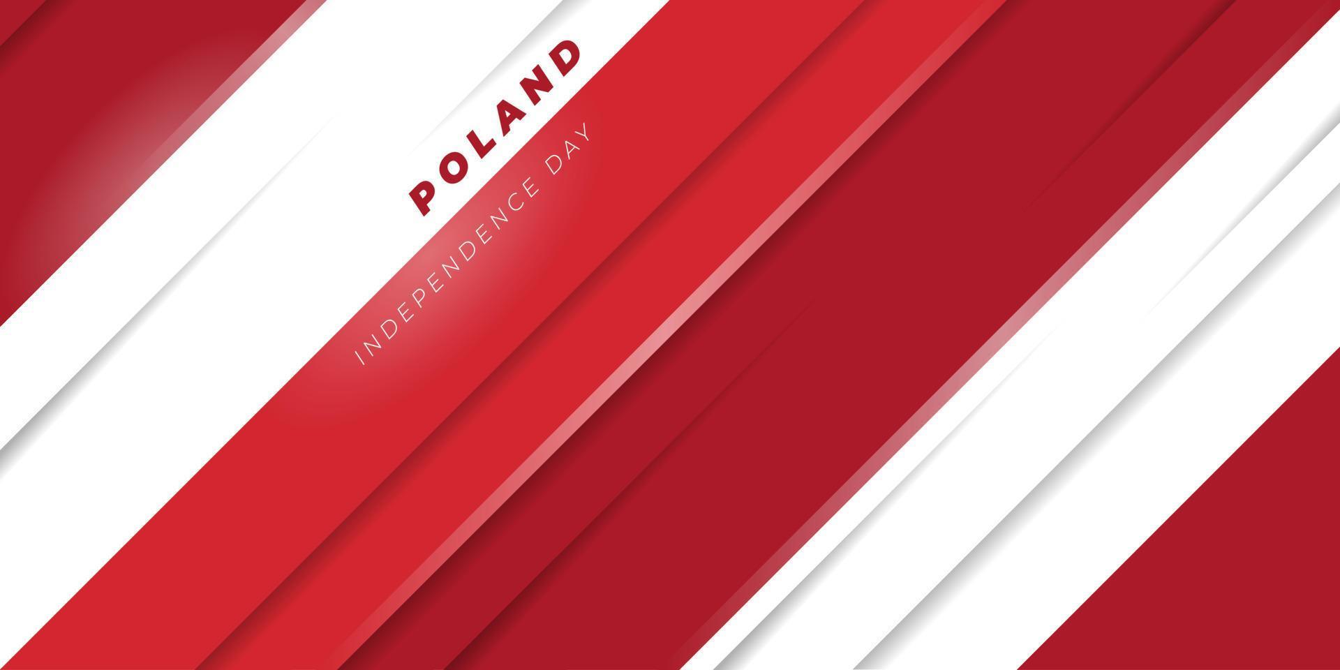 Red and white geometric background. Poland Independence day design. vector