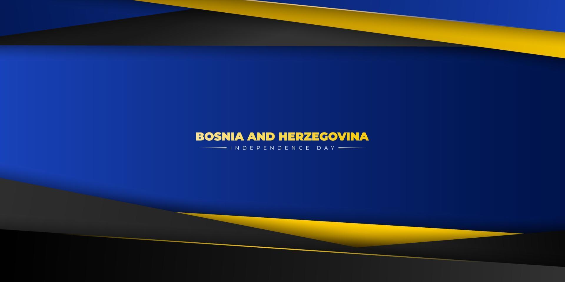 Blue and yellow geometric abstract background. Bosnia and herzegovina Independence day template. vector